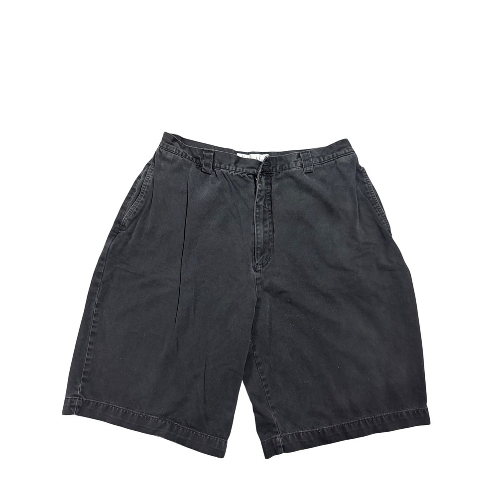 Anchor Blue Mens Black Chino Shorts Size 36 Cotton Relaxed Fit Casual V127